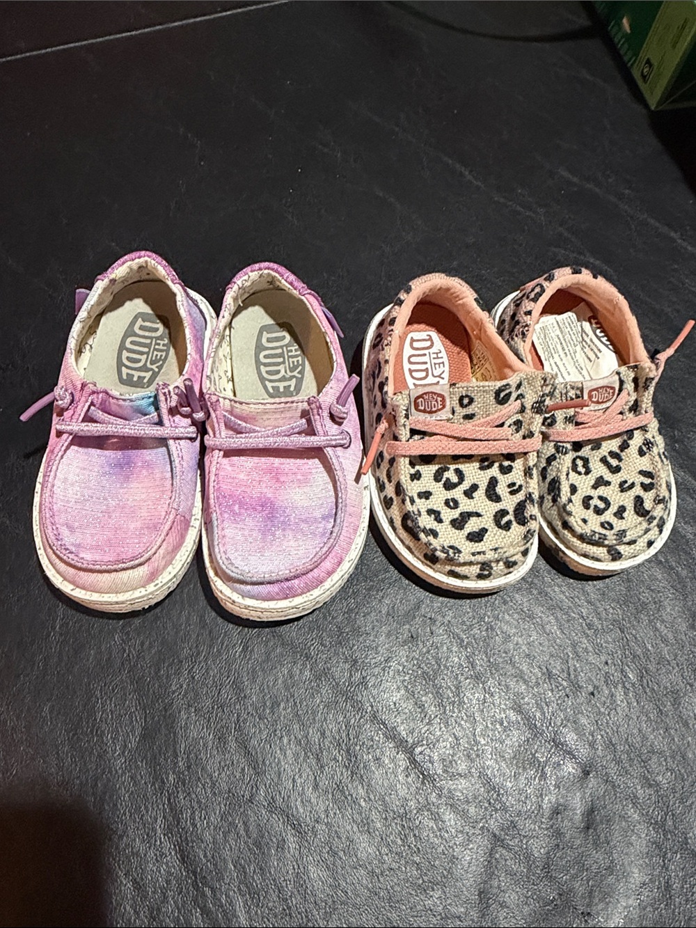 Hey Dude Kids Pink Tie-Dye and Leopard Print Moccasins